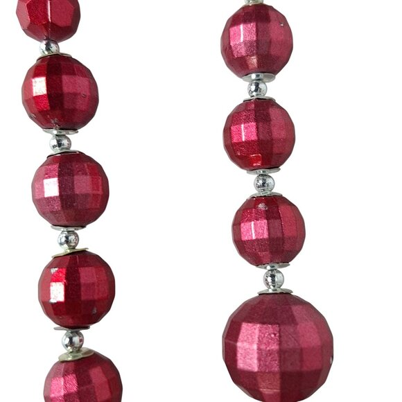 Elegant Pink Sparkling Hexagonal Bead Necklace Handmade Statement Jewelry - Picture 2 of 4